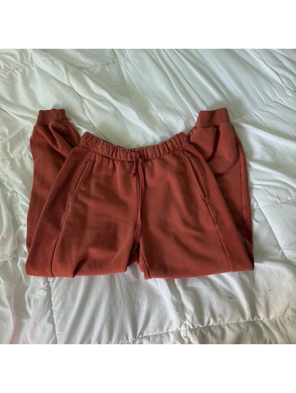 aerie burnt orange sweatpants joggers small - Picture 2 of 7